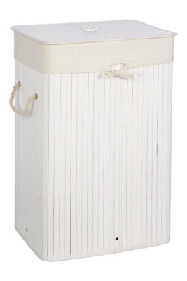 Maison by Premier Kankyo White Bamboo Laundry Hamper