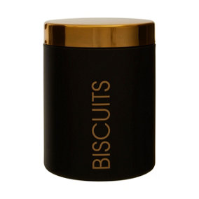Maison by Premier Liberty Black Enamel Biscuit Canister - Single Canister
