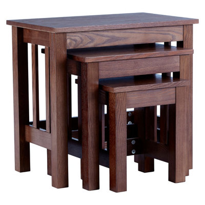Maison by Premier Lincoln Walnut Nesting Tables Set of 3 DIY at B&Q