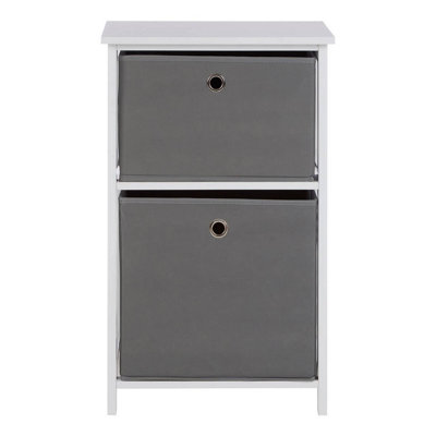 Maison by Premier Lindo 2 Grey Fabric Drawers Cabinet