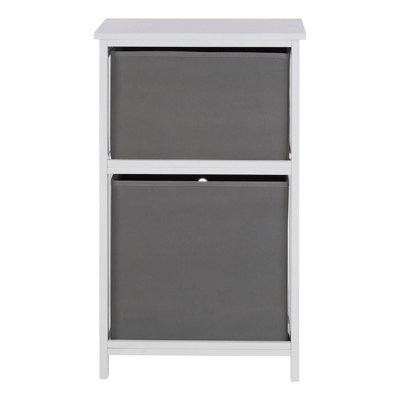 Maison by Premier Lindo 2 Grey Fabric Drawers Cabinet