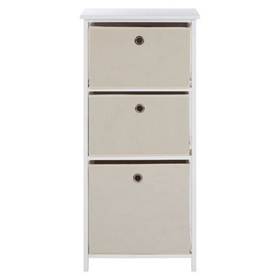 Maison by Premier Lindo 3 Natural Fabric Drawers Cabinet