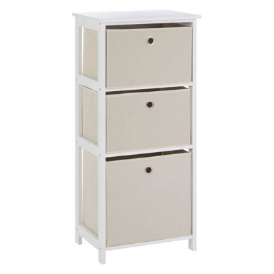 Maison by Premier Lindo 3 Natural Fabric Drawers Cabinet