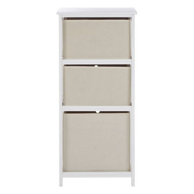 Maison by Premier Lindo 3 Natural Fabric Drawers Cabinet