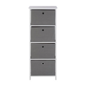 Maison by Premier Lindo 4 Grey Fabric Drawers Cabinet