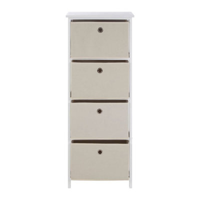 Maison by Premier Lindo 4 Natural Fabric Drawers Cabinet