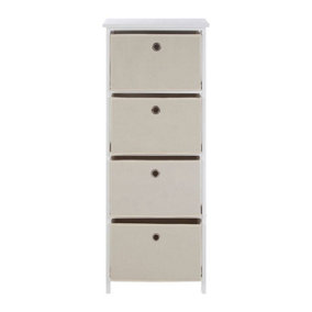 Maison by Premier Lindo 4 Natural Fabric Drawers Cabinet