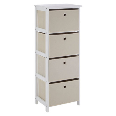 Maison by Premier Lindo 4 Natural Fabric Drawers Cabinet