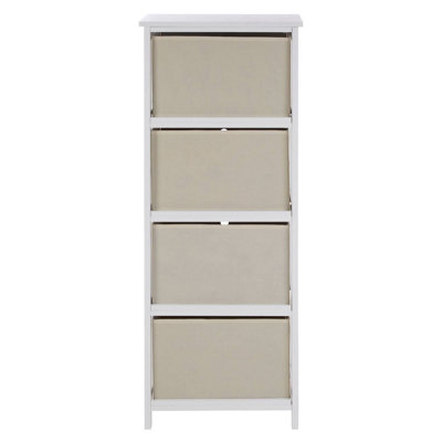Maison by Premier Lindo 4 Natural Fabric Drawers Cabinet