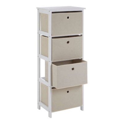 Maison by Premier Lindo 4 Natural Fabric Drawers Cabinet