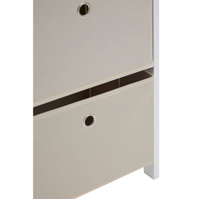 Maison by Premier Lindo 4 Natural Fabric Drawers Cabinet