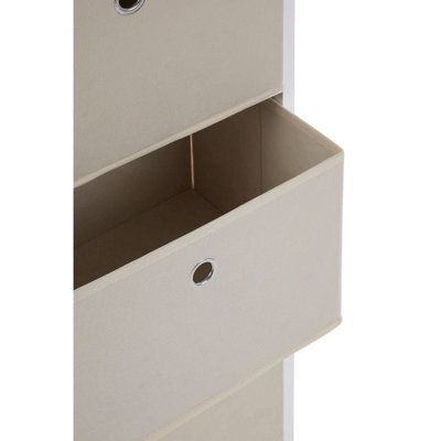 Maison by Premier Lindo 4 Natural Fabric Drawers Cabinet