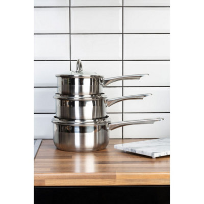 Maison by Premier Lyle Two Tone Stainless Steel 3Pc Pan Set