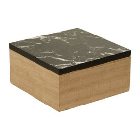 Maison by Premier Mimo Black Marble Effect Trinket Box