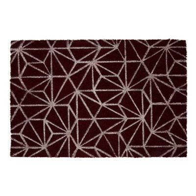 Maison by Premier Mimo Dark Red Geometric Doormat