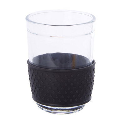 Maison by Premier Mimo Glass Mug With Black Silicone Band Lid