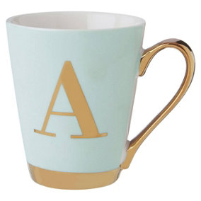 Maison by Premier Mimo Green Frosted Deco A Letter Monogram Mug