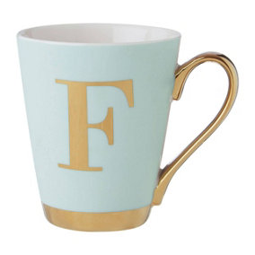 Maison by Premier Mimo Green Frosted Deco F Letter Monogram Mug