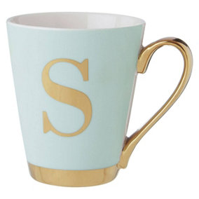 Maison by Premier Mimo Green Frosted Deco S Letter Monogram Mug
