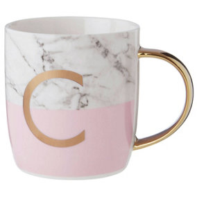 Maison by Premier Mimo Pastel Pink C Letter Monogram Mug