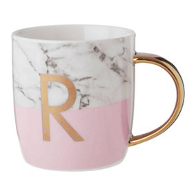 Maison by Premier Mimo Pastel Pink R Letter Monogram Mug