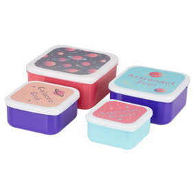 Maison by Premier Mimo Set Of 4 Space Design Lunch Boxes