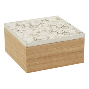 Maison by Premier Mimo White Marble Effect Trinket Box