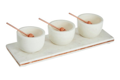 Maison by Premier Monzaro 3 Pc Marble And Copper Inlay Serving Board Set