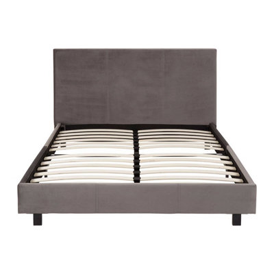 Maison by Premier Napoli Bed In Box In Brushed Steel Velvet