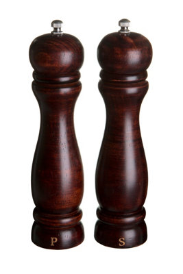 Maison by Premier Natural Origins 20.3cm Walnut Colour Rubberwood Salt And Pepper Mill Set