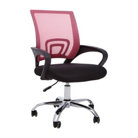 Maison by Premier Pink Home Office Chair with Black Armrest