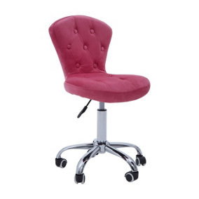 Maison by Premier Pink Velvet Buttoned Home Office Chair