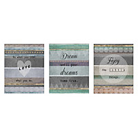Maison by Premier Positive Typography Wall Plaques - Set of 3