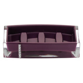 Maison by Premier Purple Acrylic And Crystal Soap Dish