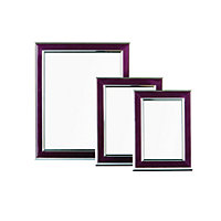 Maison by Premier Purple and Silver Photo Frames - Set of 3