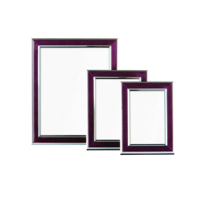 Maison by Premier Purple and Silver Photo Frames - Set of 3