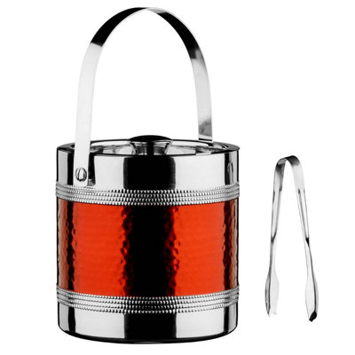 Maison by Premier Red Ice Bucket with Tongs