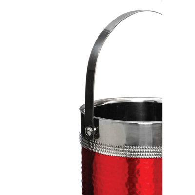 Maison by Premier Red Ice Bucket with Tongs