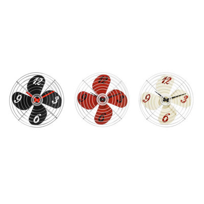 Maison by Premier Red Retro Fan Design Wall Clock