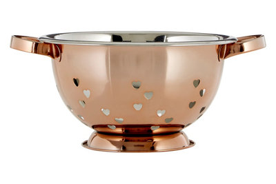 Maison by Premier Rose Gold Hearts Design Colander