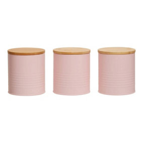 Maison by Premier Set Of Three Alton Pink Cannisters