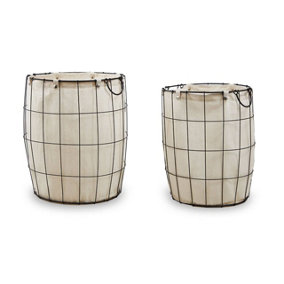 Maison by Premier Set Of Two Matte Black Laundry Baskets