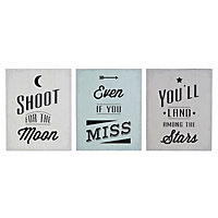 Maison by Premier Shoot For The Moon Wall Plaque - Set of 3