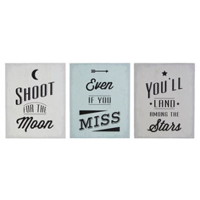 Maison by Premier Shoot For The Moon Wall Plaque - Set of 3