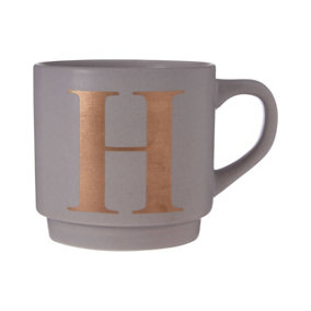 Maison by Premier Signet Grey H Letter Mug