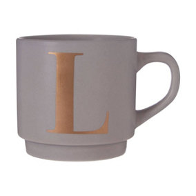 Maison by Premier Signet Grey L Letter Mug