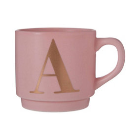 Maison by Premier Signet Pink A Letter Mug