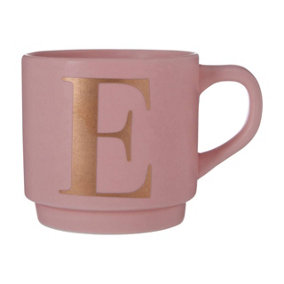 Maison by Premier Signet Pink E Letter Mug