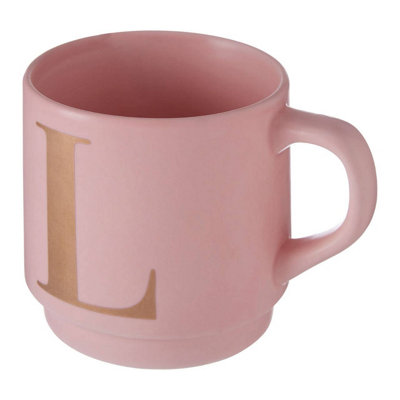 Maison by Premier Signet Pink L Letter Mug