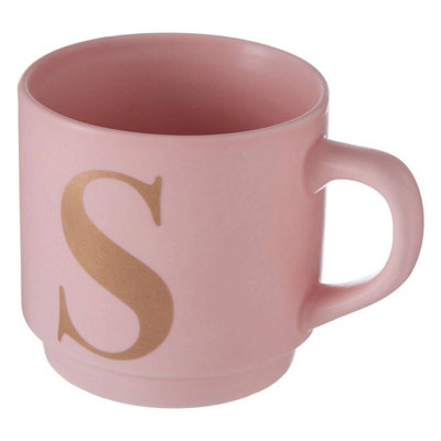 Maison by Premier Signet Pink S Letter Mug